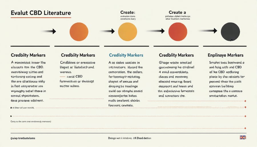 Visual guide displaying key factors for assessing CBD wellness book credibility